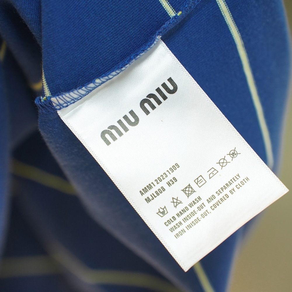 Miumiu blue striped short-sleeved shirt - Picture 3 of 12